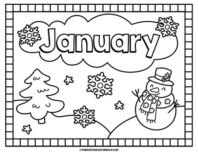 january snow coloring page.