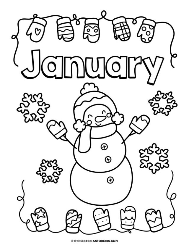 january snowman coloring page