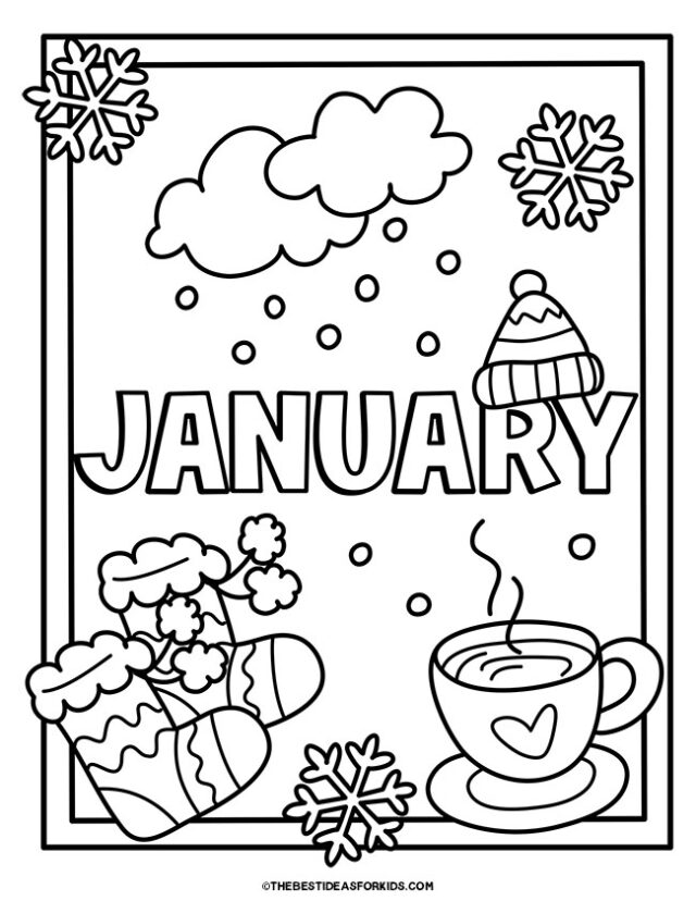 january winter coloring page