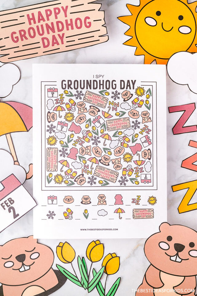 Colored Page Groundhog I Spy