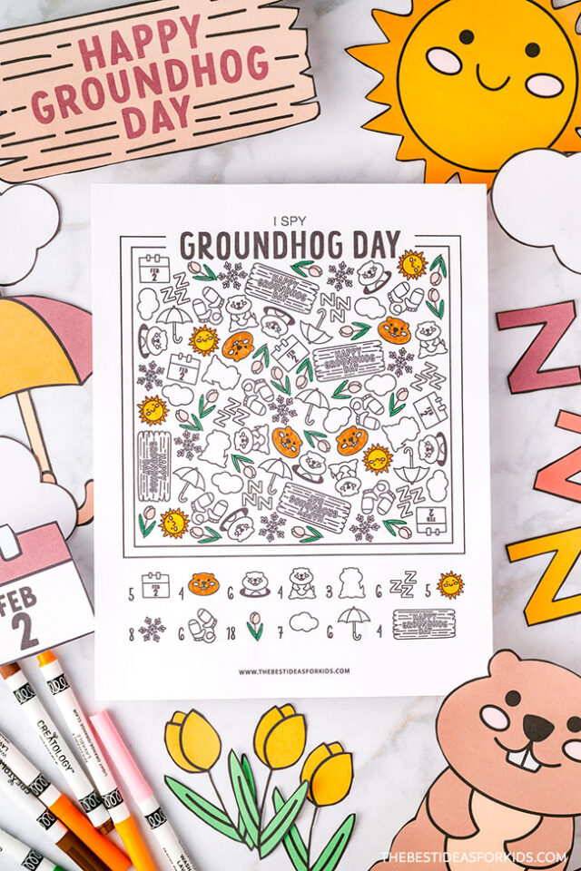 Free Printable I Spy for Groundhog Day