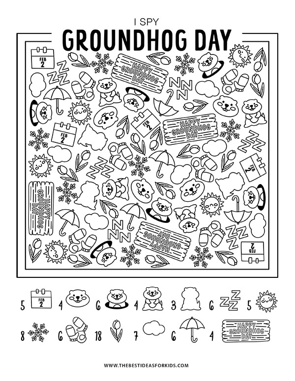 I Spy Groundhog Day Free Printable