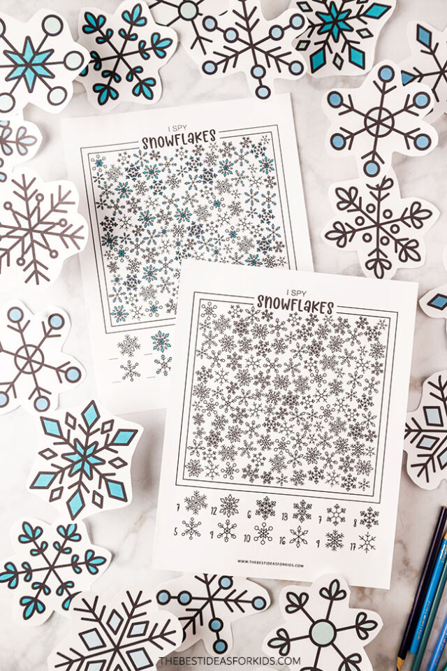 I spy snowflake printable