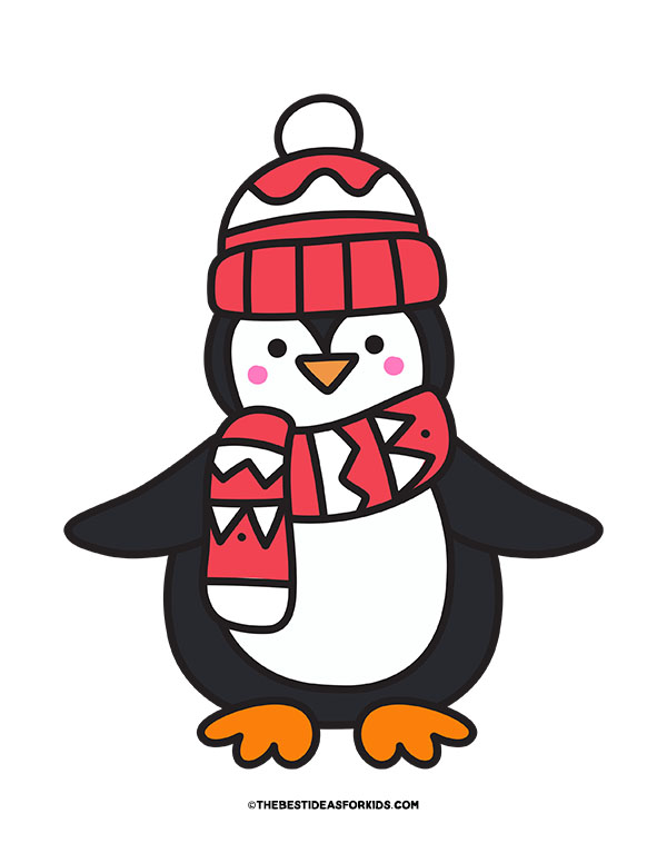 Penguin Colored Hat Template