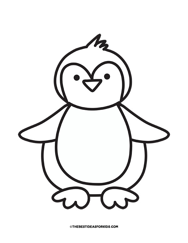 Penguin Coloring Template