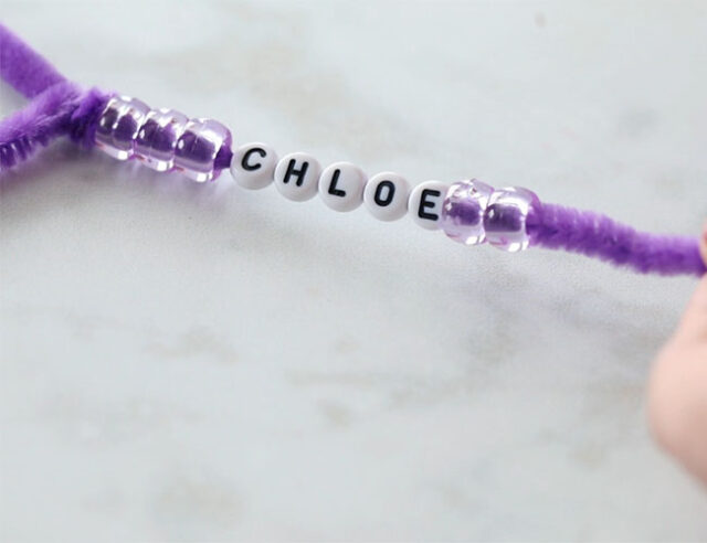 Add Letter Beads to Pipe Cleaner