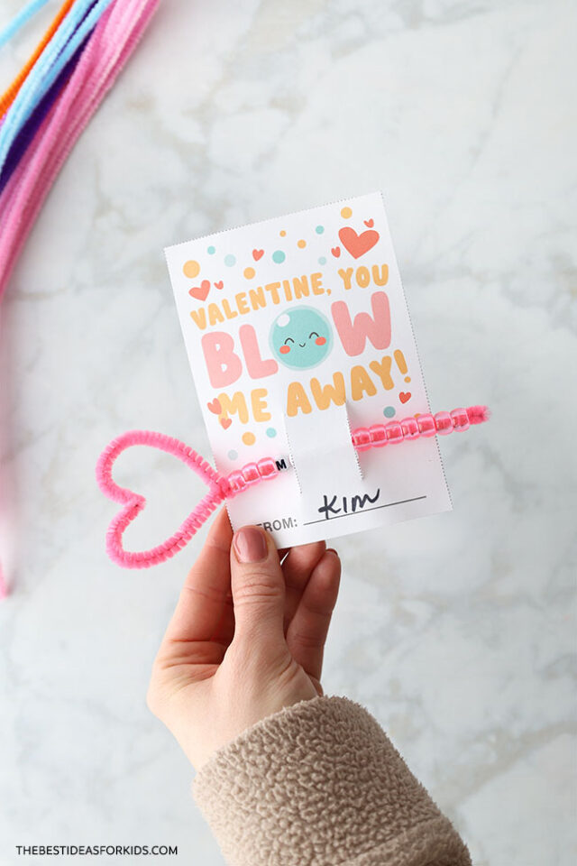 Bubble Wand Valentine Card