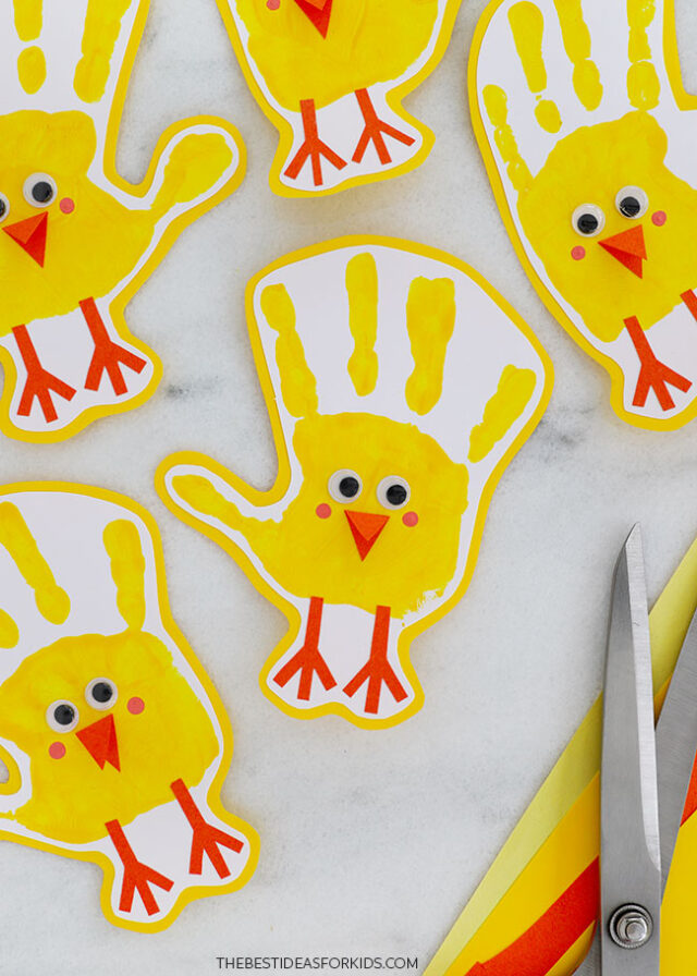 Hand Print Easter Chick Art