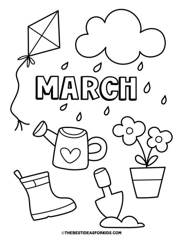 cute march coloring page