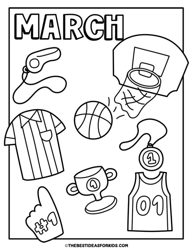 march basketball coloring page