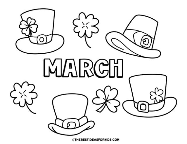 march leprechaun coloring page