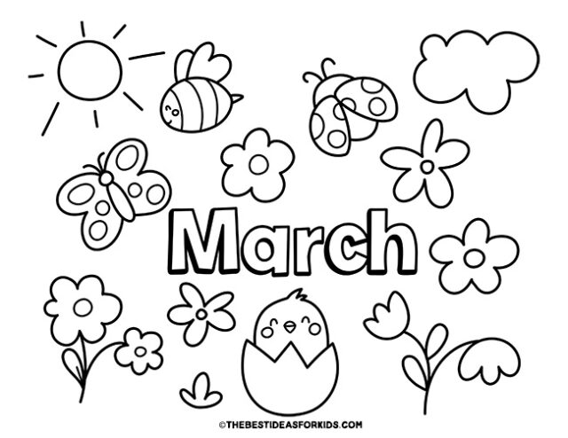 march spring coloring page