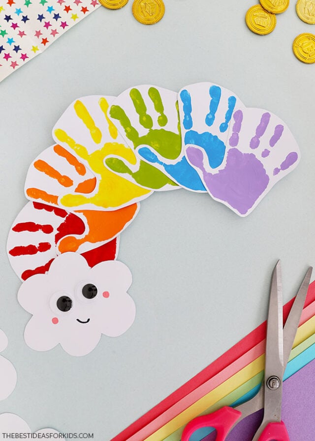 Hand Print Rainbow Art