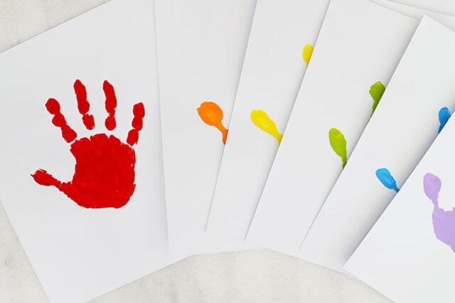 Rainbow colored handprints